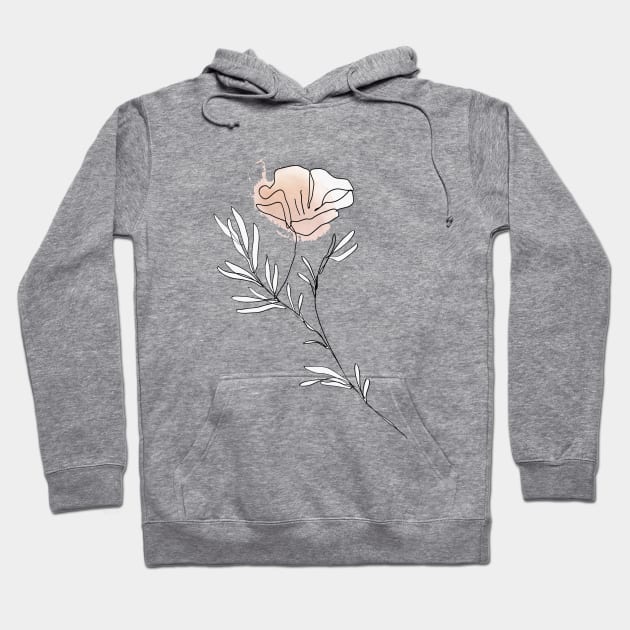 One Line Flower Botanical Abstract Hoodie by My_Store